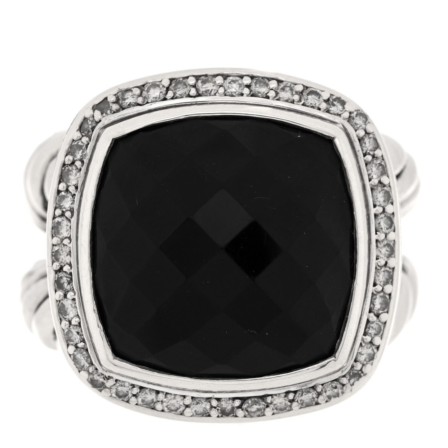 Sterling Silver Black Onyx 14mm Albion Statement Ring 50 5.25
