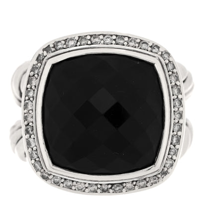 David Yurman Sterling Silver Black Onyx 14mm Albion Statement Ring 50 5.25 1 of 4