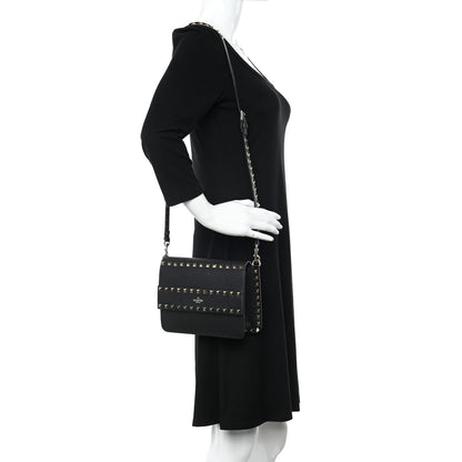 Valentino Garavani Pebbled Calfskin Rockstud Side Slip Crossbody Black 2 of 8