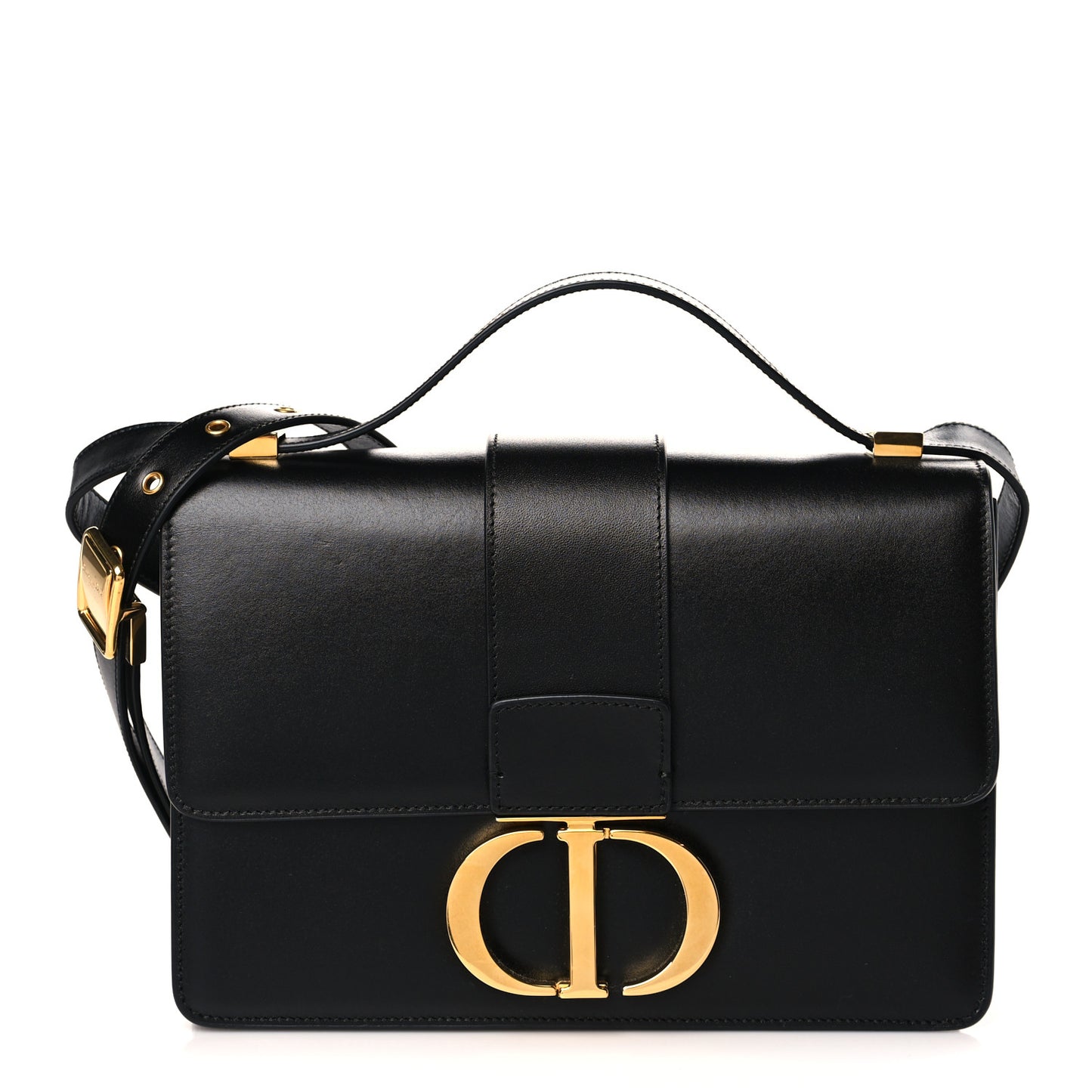 Smooth Calfskin 30 Montaigne Flap Bag Black