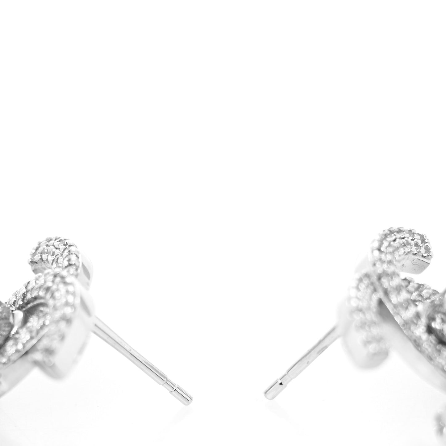 Crystal CC Turnlock Earrings Silver