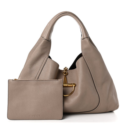 Gucci Grained Calfskin Softbit Maxi Shoulder Bag Taupe 3 of 10