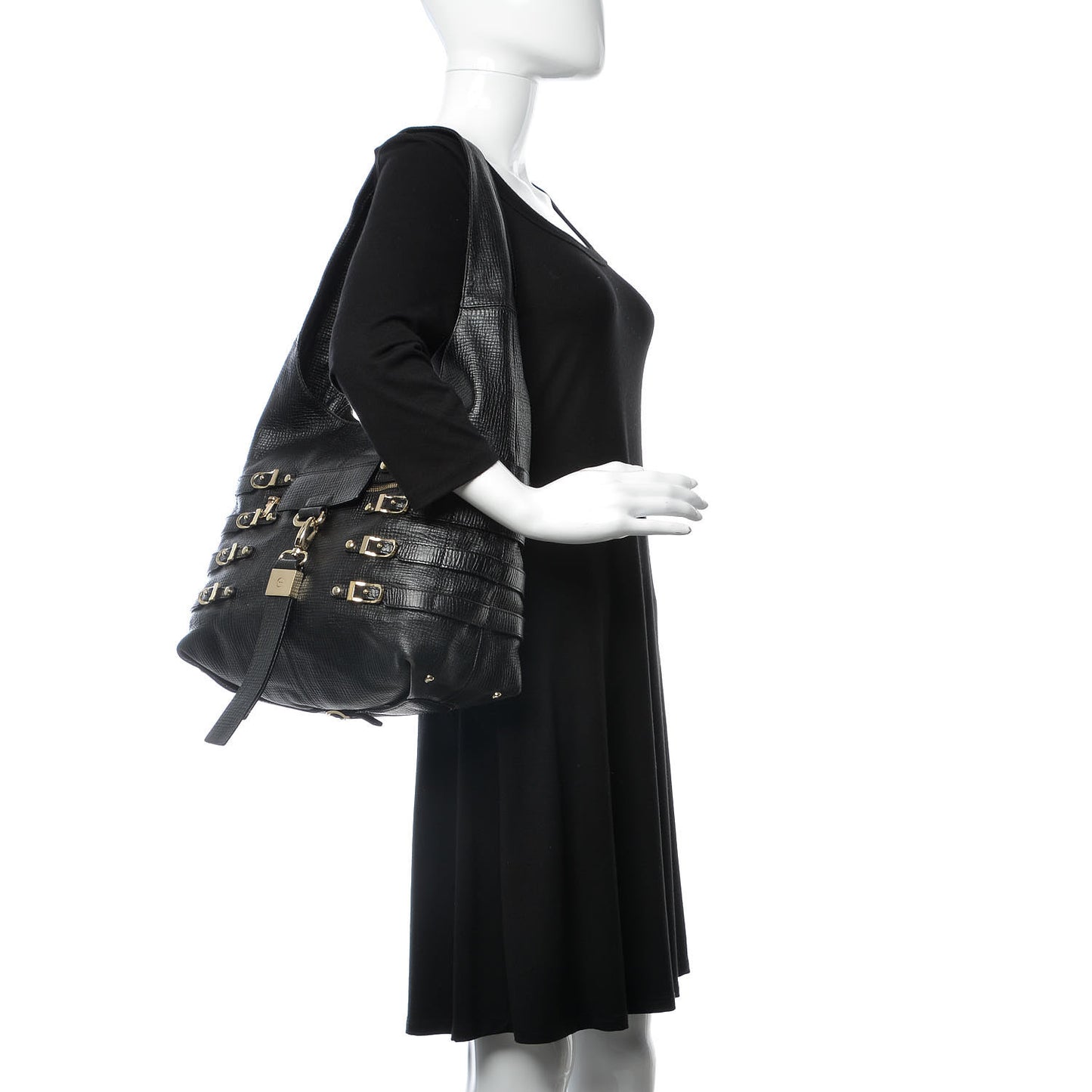 Calfskin Bardia Hobo Black