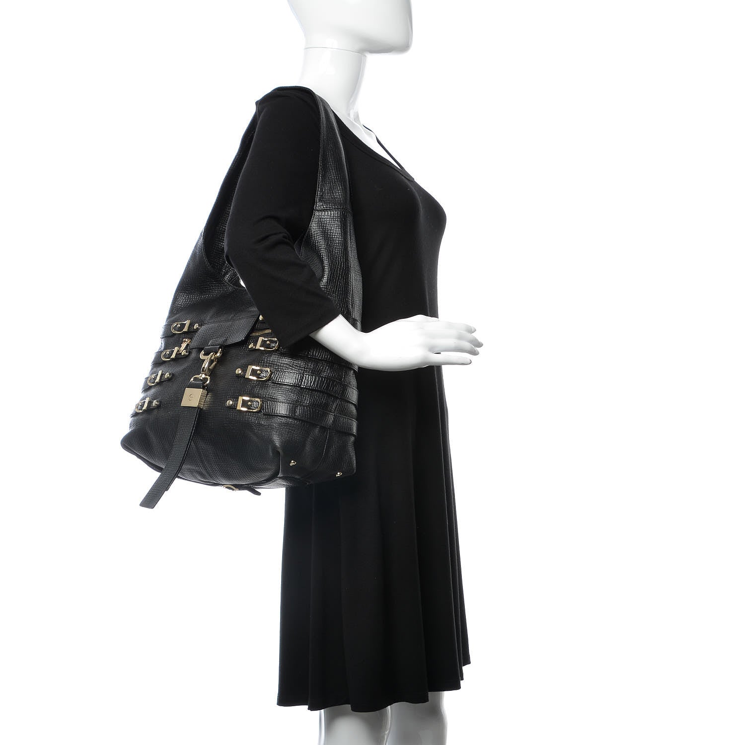 Jimmy Choo Calfskin Bardia Hobo Black 2 of 10