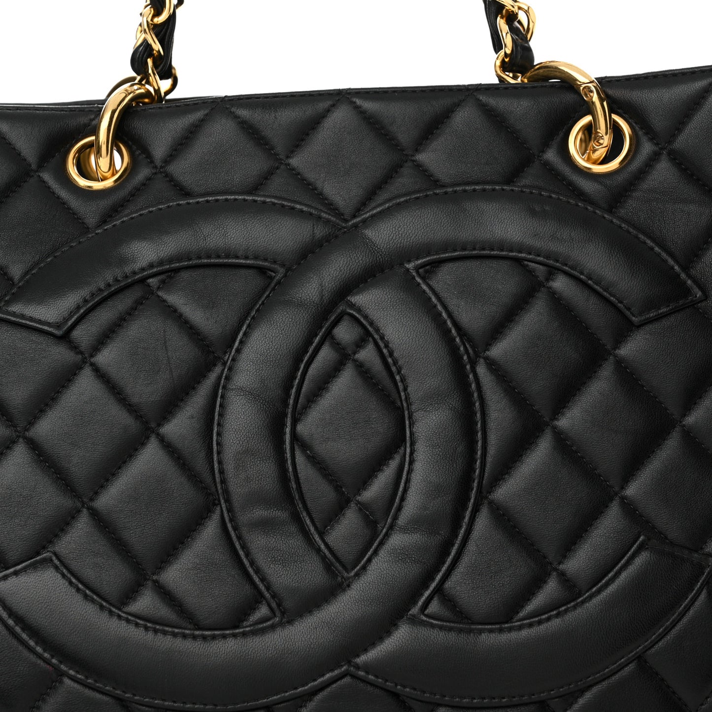 Lambskin Quilted Timeless CC Tote Black