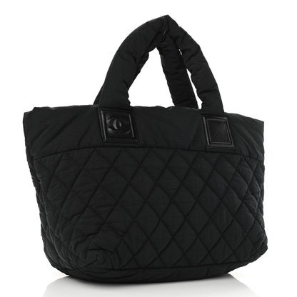 Chanel Nylon Quilted Coco Cocoon Bowler Black 3 of 11