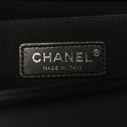 Chanel Calfskin Pleated Medium Boy In Rome Flap Black White 6 of 10