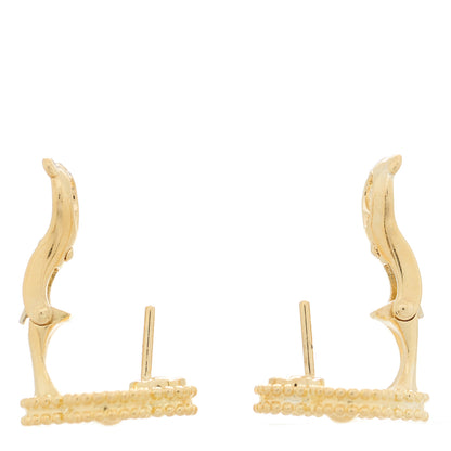 Van Cleef & Arpels 18K Yellow Gold Vintage Alhambra Earrings 3 of 4