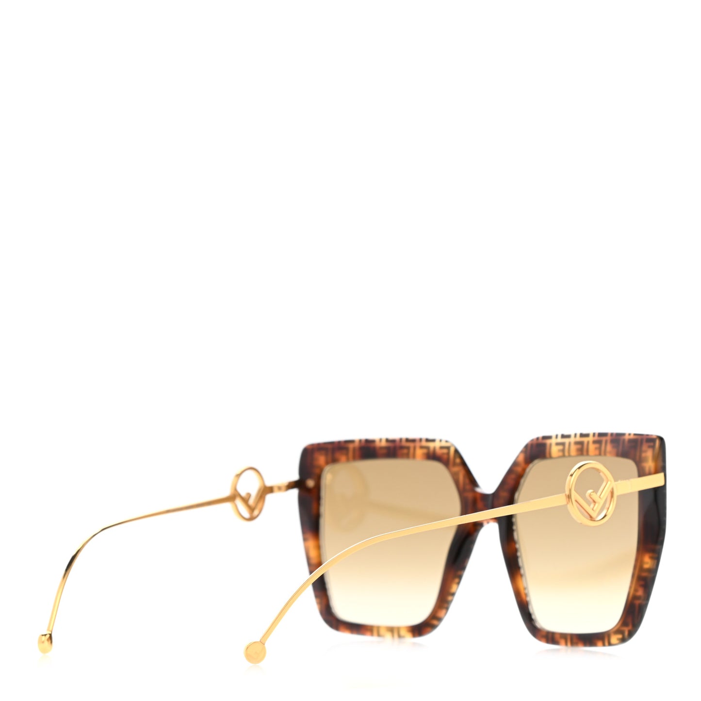 Acetate Metal F is Fendi FF Butterfly Sunglasses FF 0410/S Havana