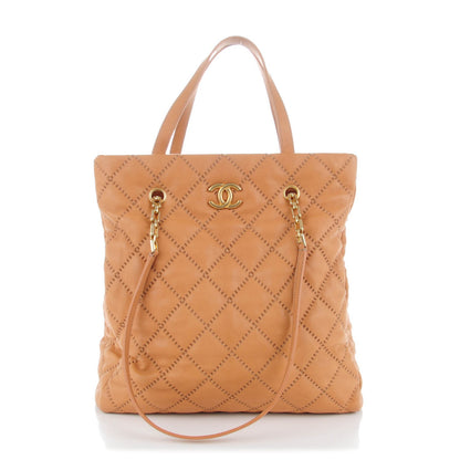 Chanel Calfskin Quilted Large Retro Chain Tote Dark Beige 1 of 7