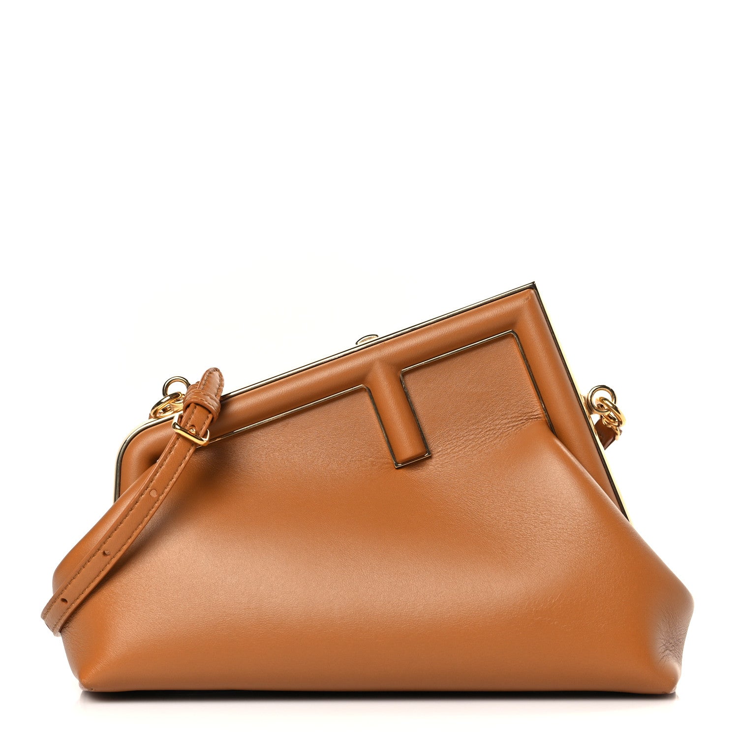 Fendi Shiny Nappa Small Fendi First Caramello 1 of 10