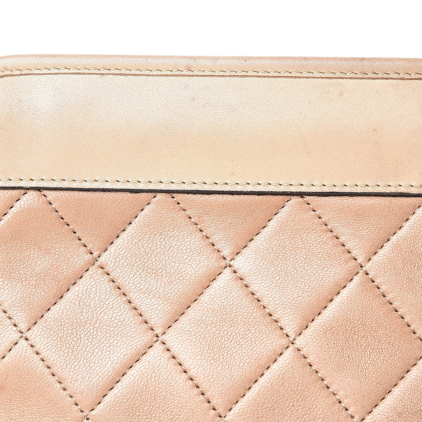 Lambskin Quilted Clutch Beige
