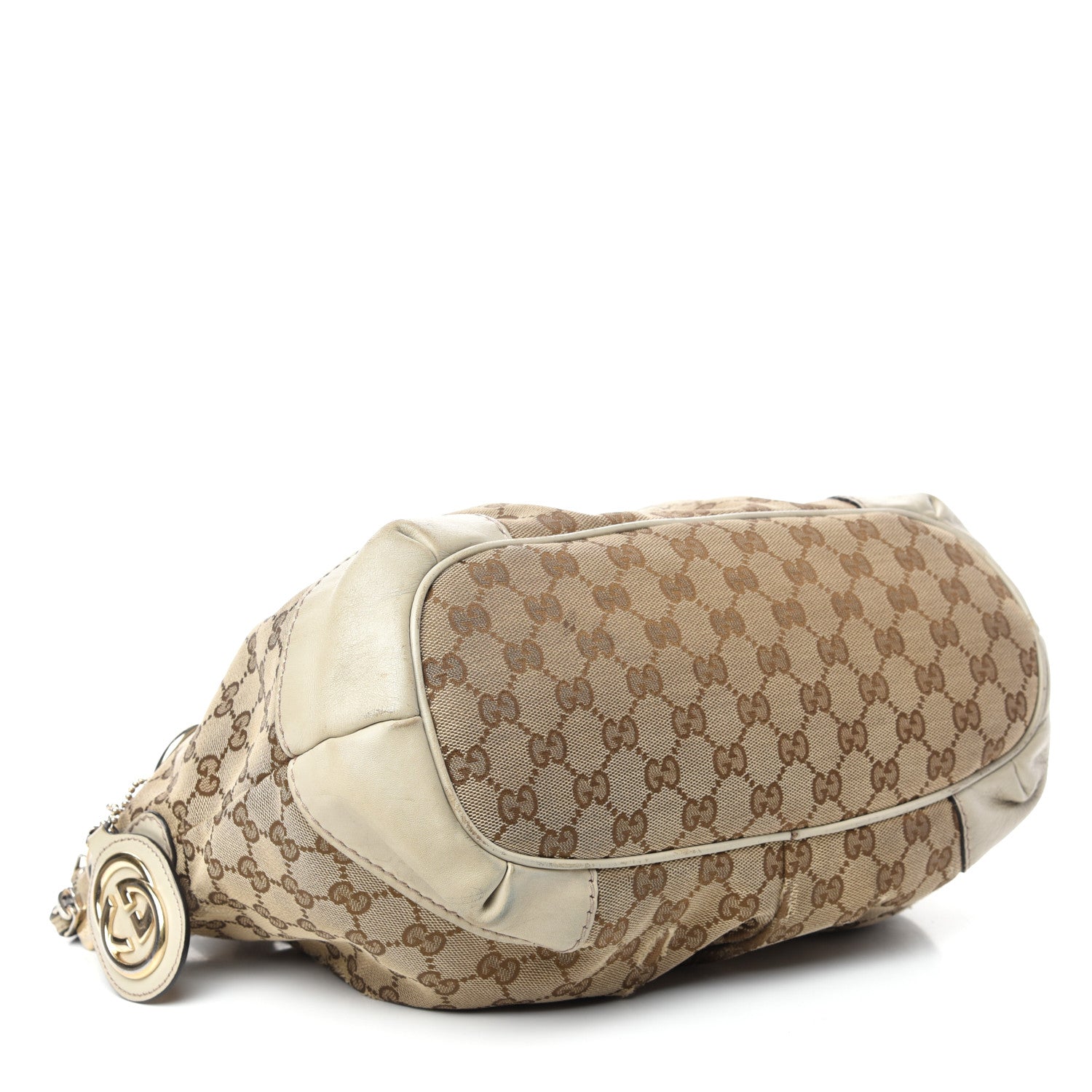 Gucci Monogram Margaux Calfskin Medium Sukey Top Handle Bag Beige Ebony Mystic White 4 of 13