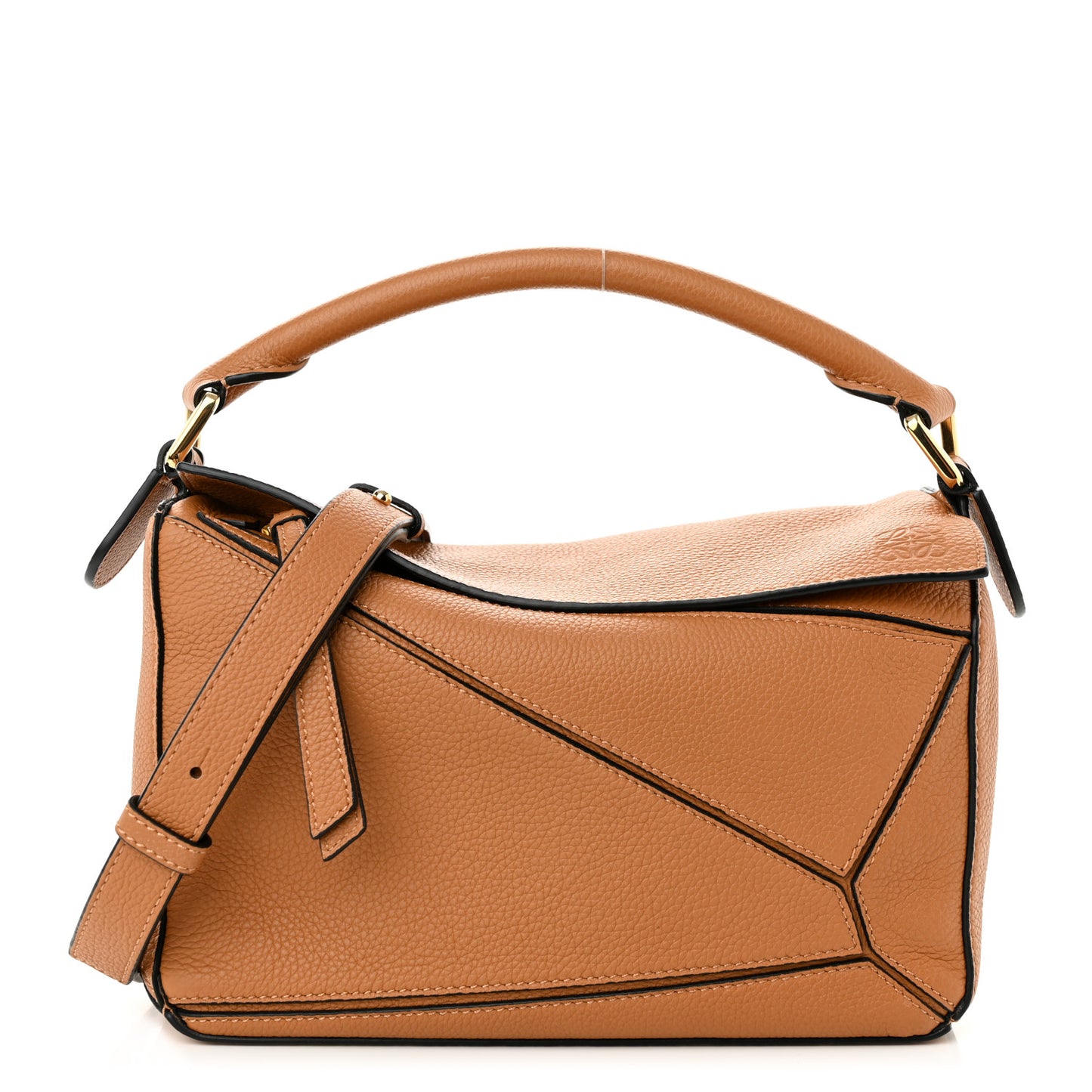 Soft Grained Calfskin Small Puzzle Bag Light Caramel