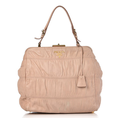 Prada Nappa Dressy Gaufre Framed Tote Cipria 1 of 24