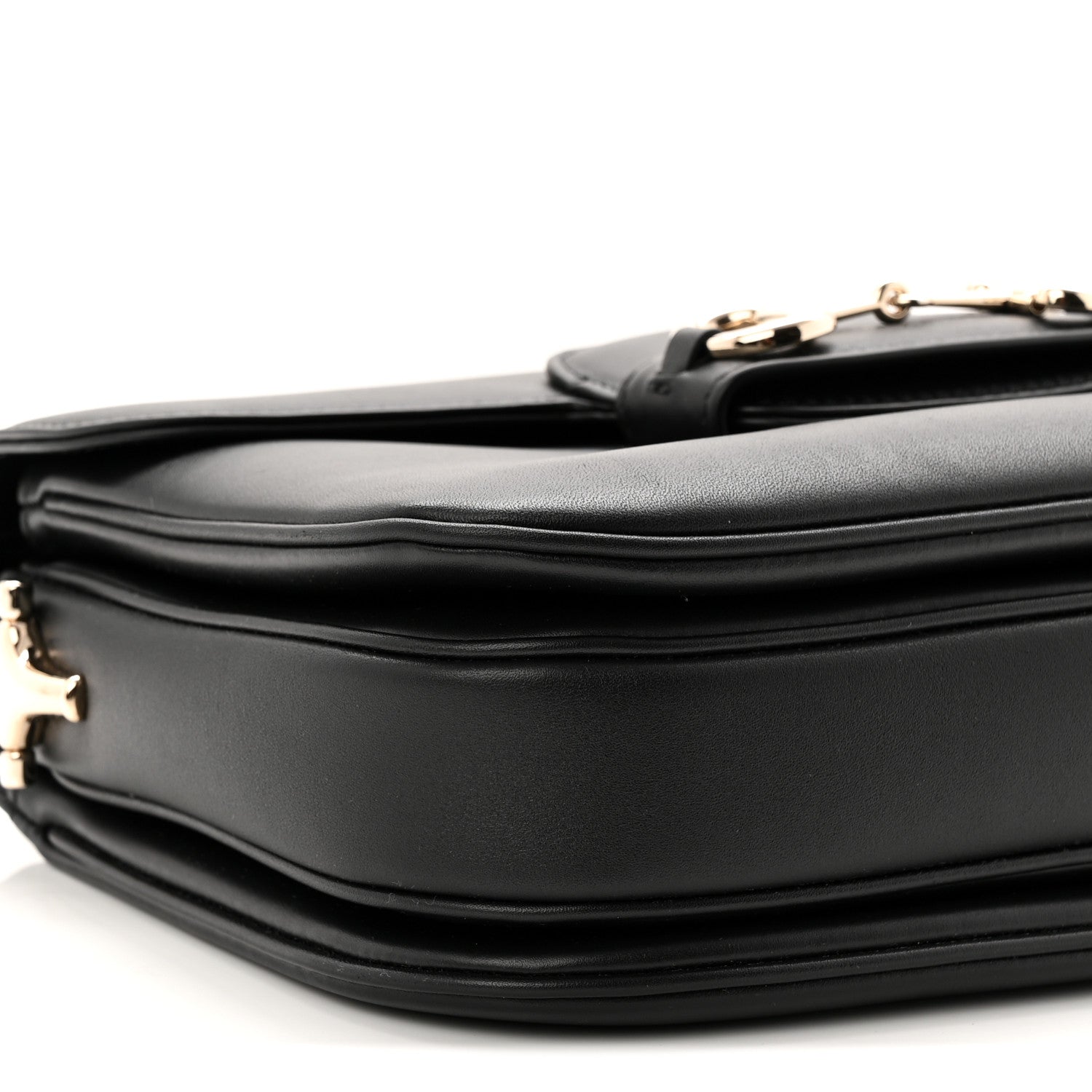 Gucci Ciny Lux Calfskin Horsebit 1955 Soft Small Shoulder Bag Black 9 of 10