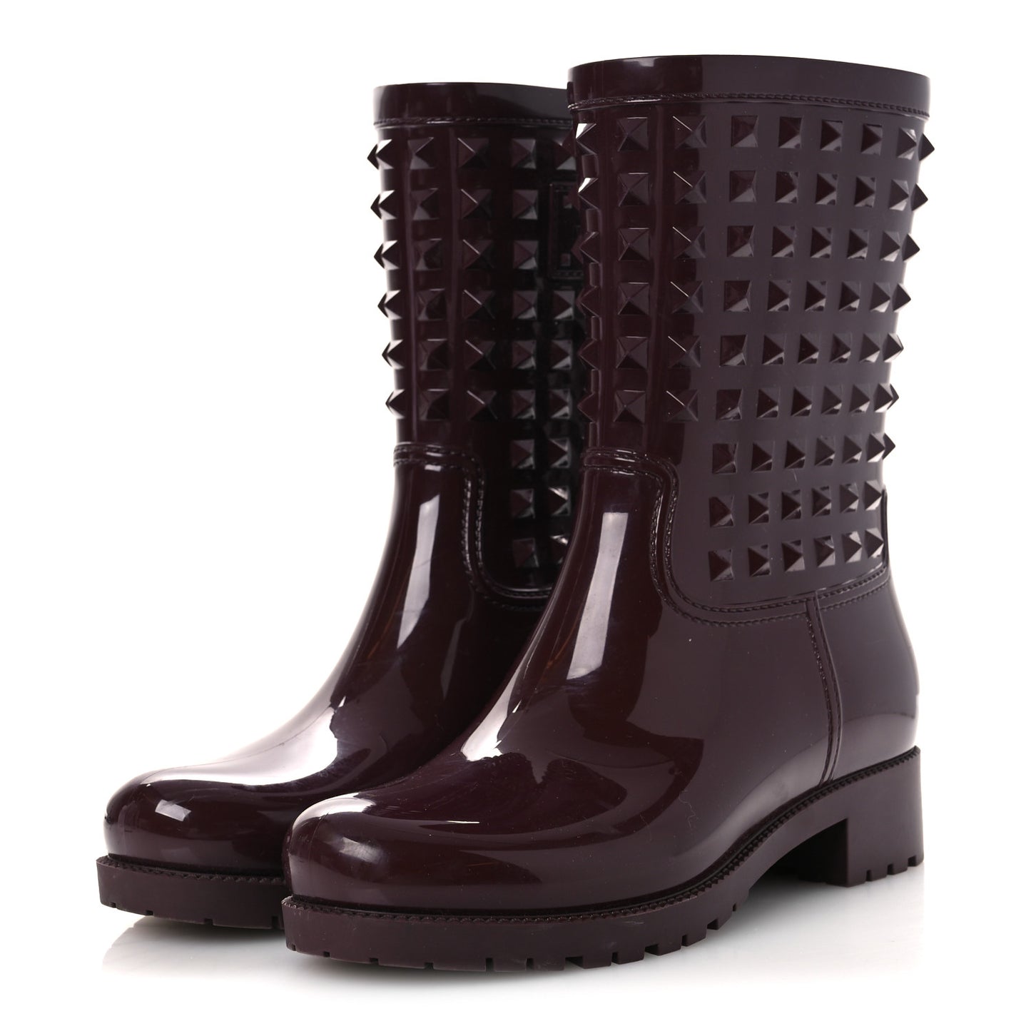 Rubber Rockstud Short Rainboots 40 Rubin