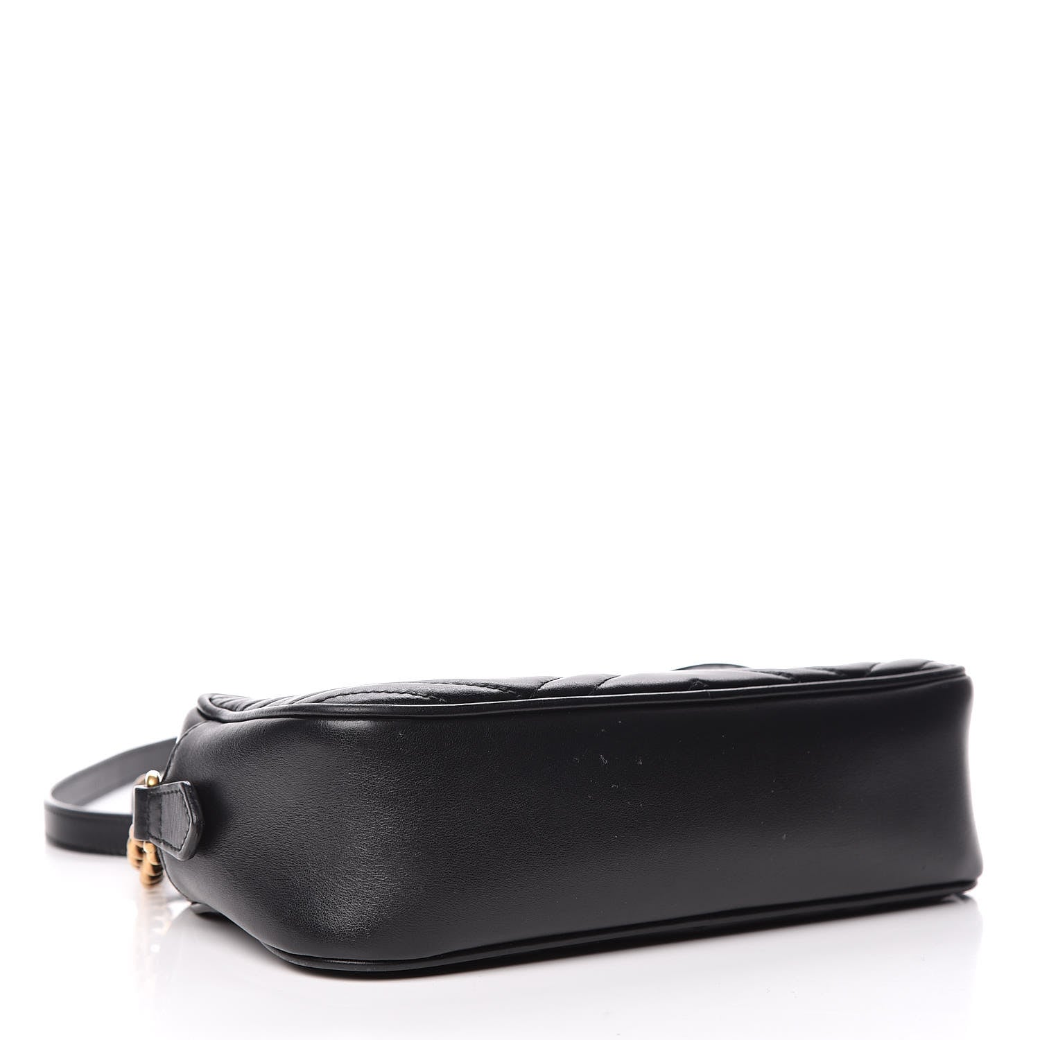 Gucci Calfskin Matelasse Small GG Marmont Chain Shoulder Bag Black 4 of 10