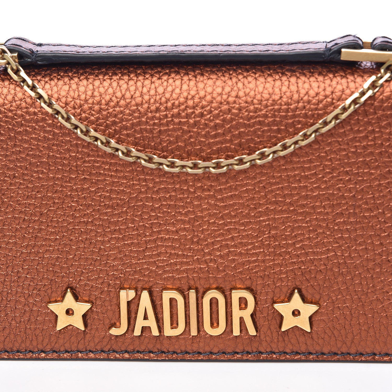 Christian Dior Metallic Grained Calfskin J'adior Clutch Deep Orange 10 of 10