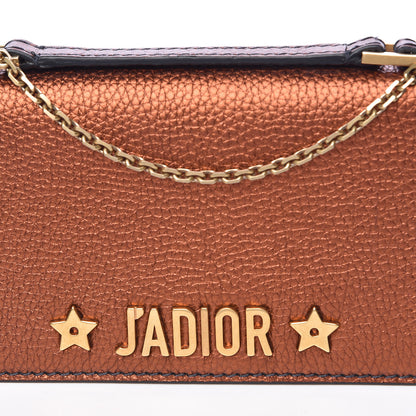 Christian Dior Metallic Grained Calfskin J'adior Clutch Deep Orange 10 of 10