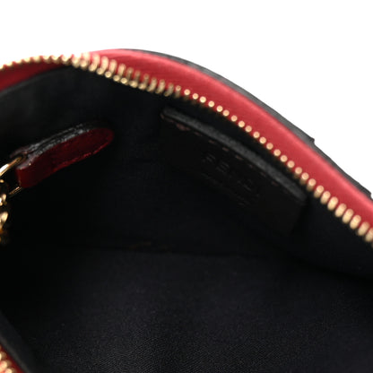 Fendi Vitello Cruise F is Fendi FF 1974 Embossed Zip Card Holder Maya Black Fragola 5 of 6