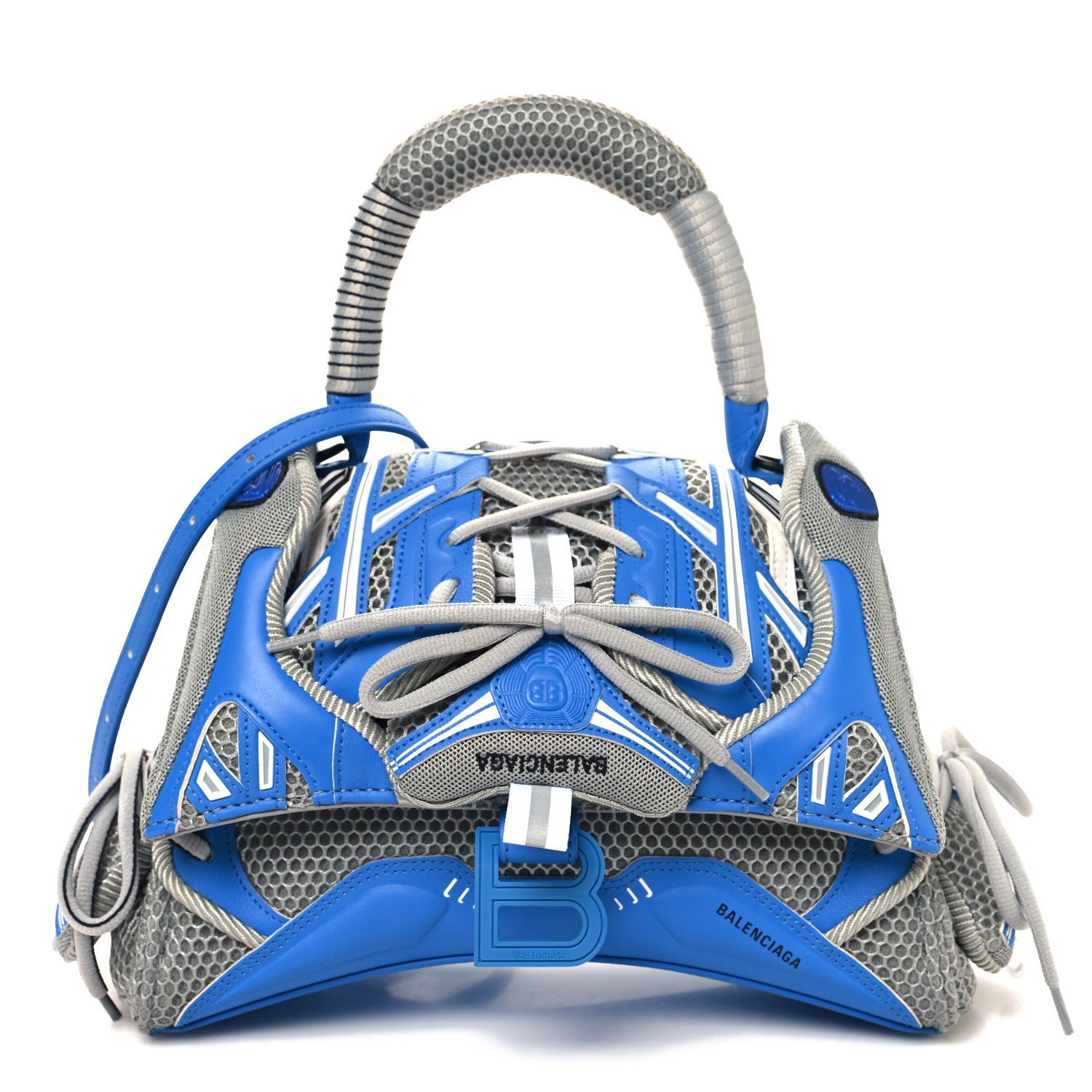 Balenciaga Faux Calfskin Fabric Small Sneakerhead Top Handle Bag Blue Grey 1 of 11