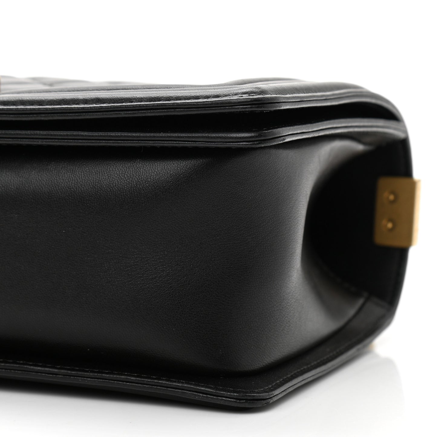 Lambskin Quilted Medium Boy Flap Black