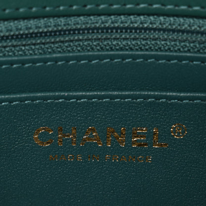 Chanel Shaded Patent Calfskin Quilted Mini Rectangular Flap Green Blue 6 of 11