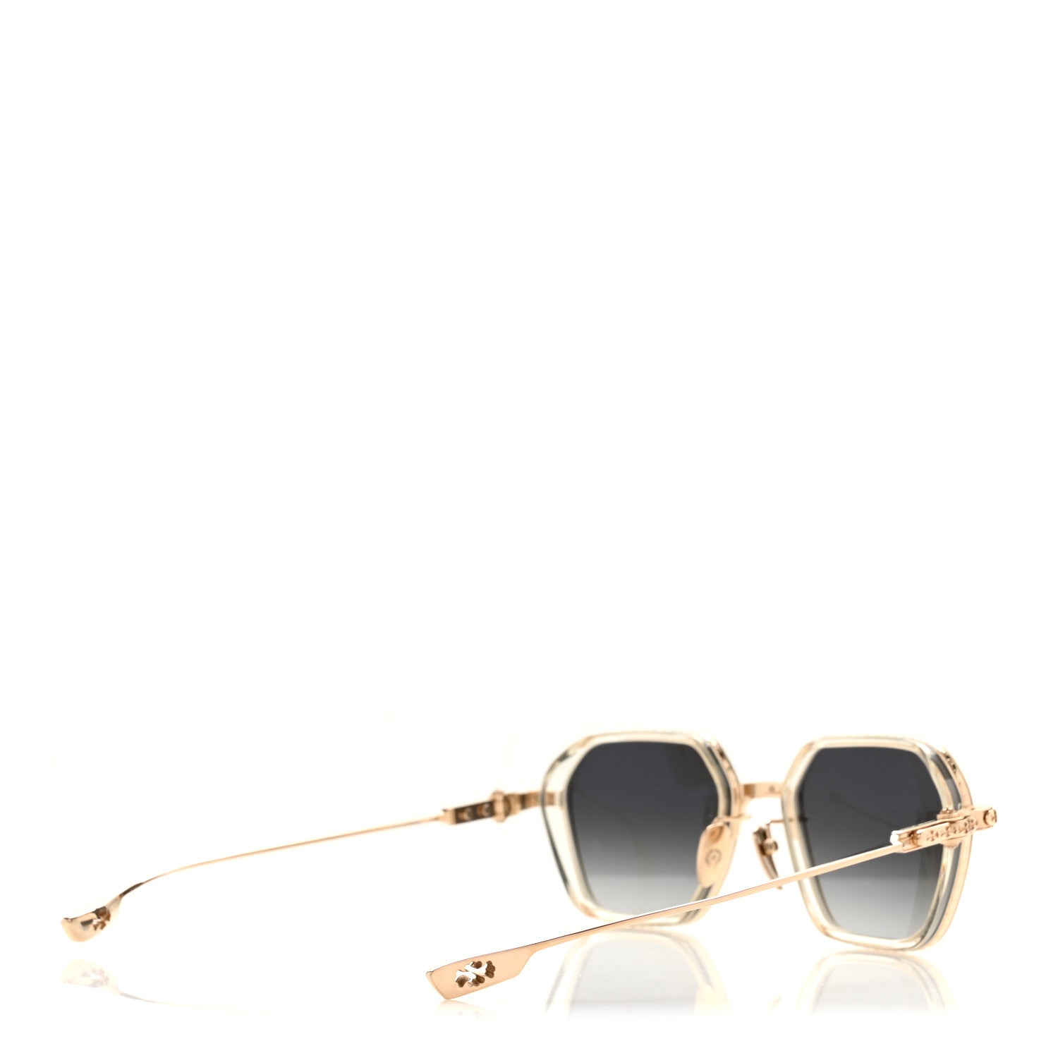 Chrome Hearts Metal Acetate Danger Zone Sunglasses Clear Gold 4 of 8