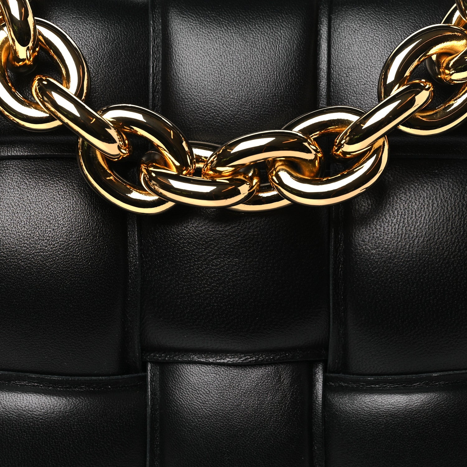 Bottega Veneta Lambskin Maxi Intreccio Padded Chain Cassette Crossbody Bag Black 8 of 10