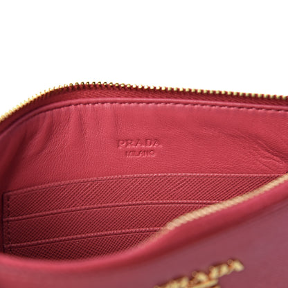 Prada Saffiano Flat Zip Wristlet Peonia 6 of 8