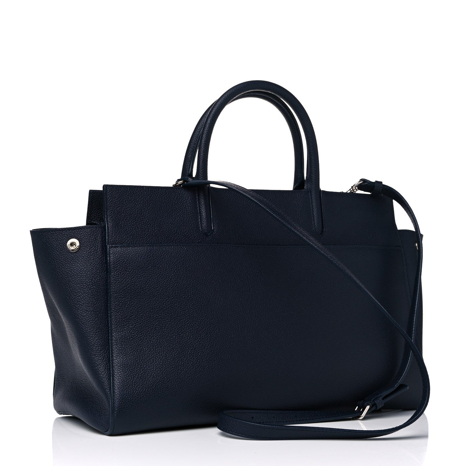 Saint Laurent Calfskin Medium Rive Gauche Cabas Navy Blue 4 of 17