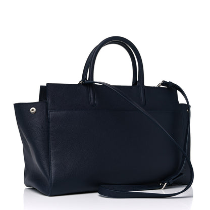 Saint Laurent Calfskin Medium Rive Gauche Cabas Navy Blue 4 of 17