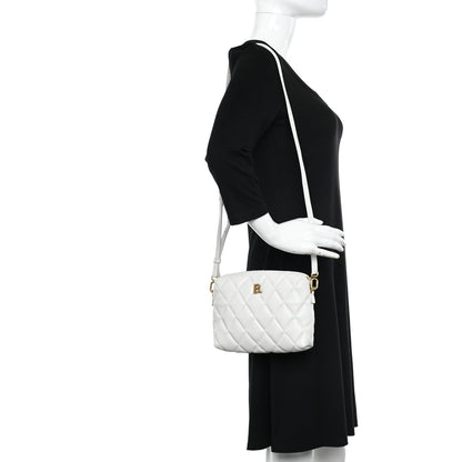 Balenciaga Nappa Calfskin Quilted Touch B Camera Shoulder Bag White 2 of 13