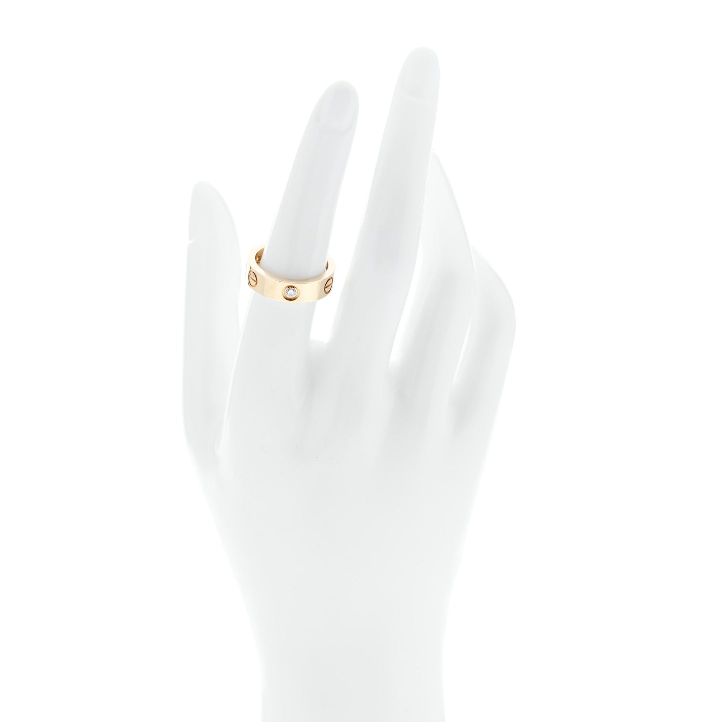 18K Yellow Gold 3 Diamond 5.5mm LOVE Ring 54 7