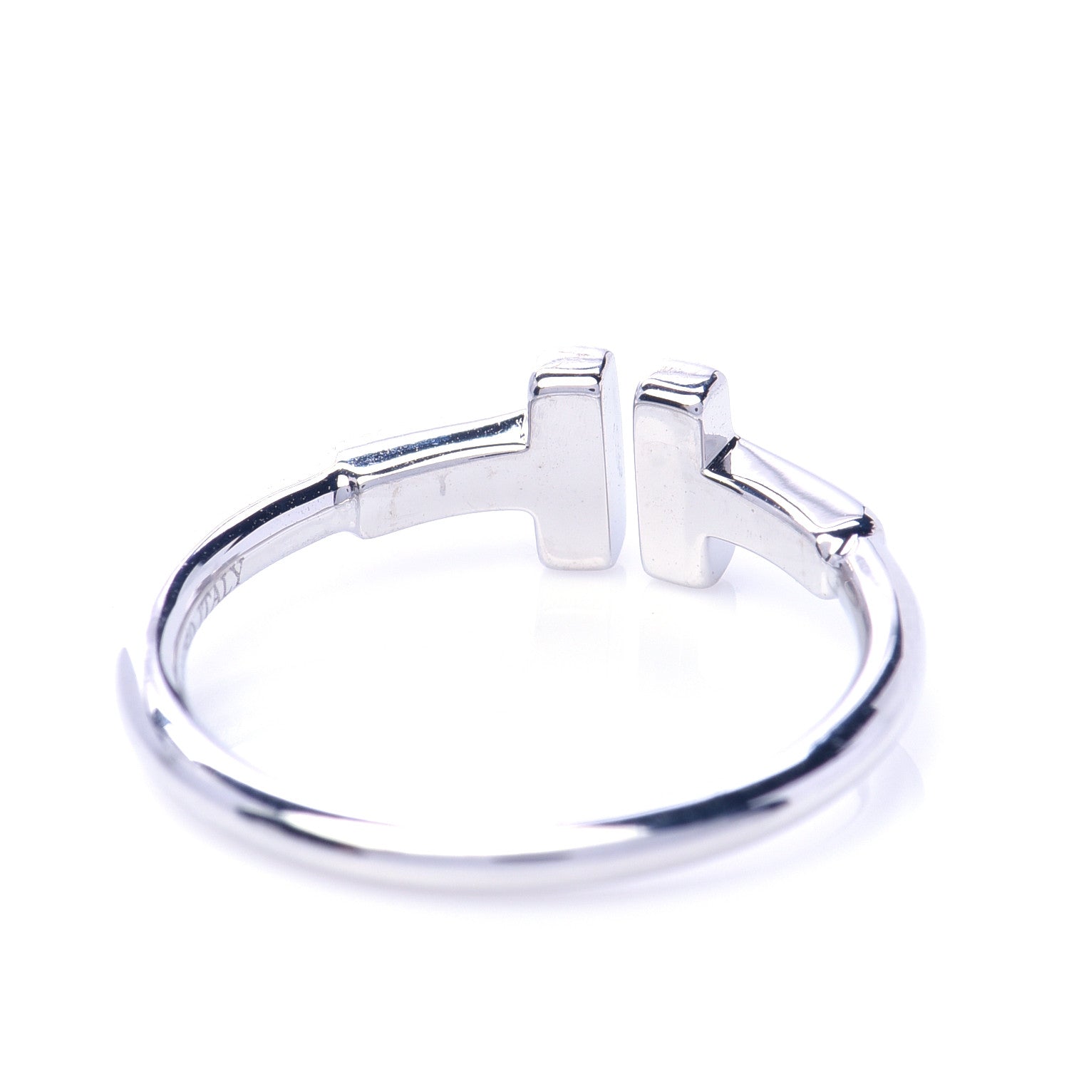 Tiffany 18K White Gold T Wire Ring 49 5 4 of 5