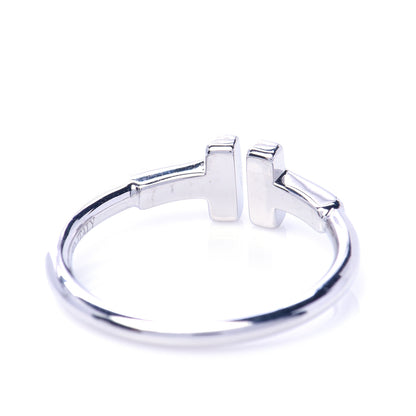 Tiffany 18K White Gold T Wire Ring 49 5 4 of 5