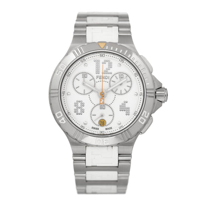 Fendi Stainless Steel Ceramic Rubber 38mm Chronograph Quartz Watch 1 of 4