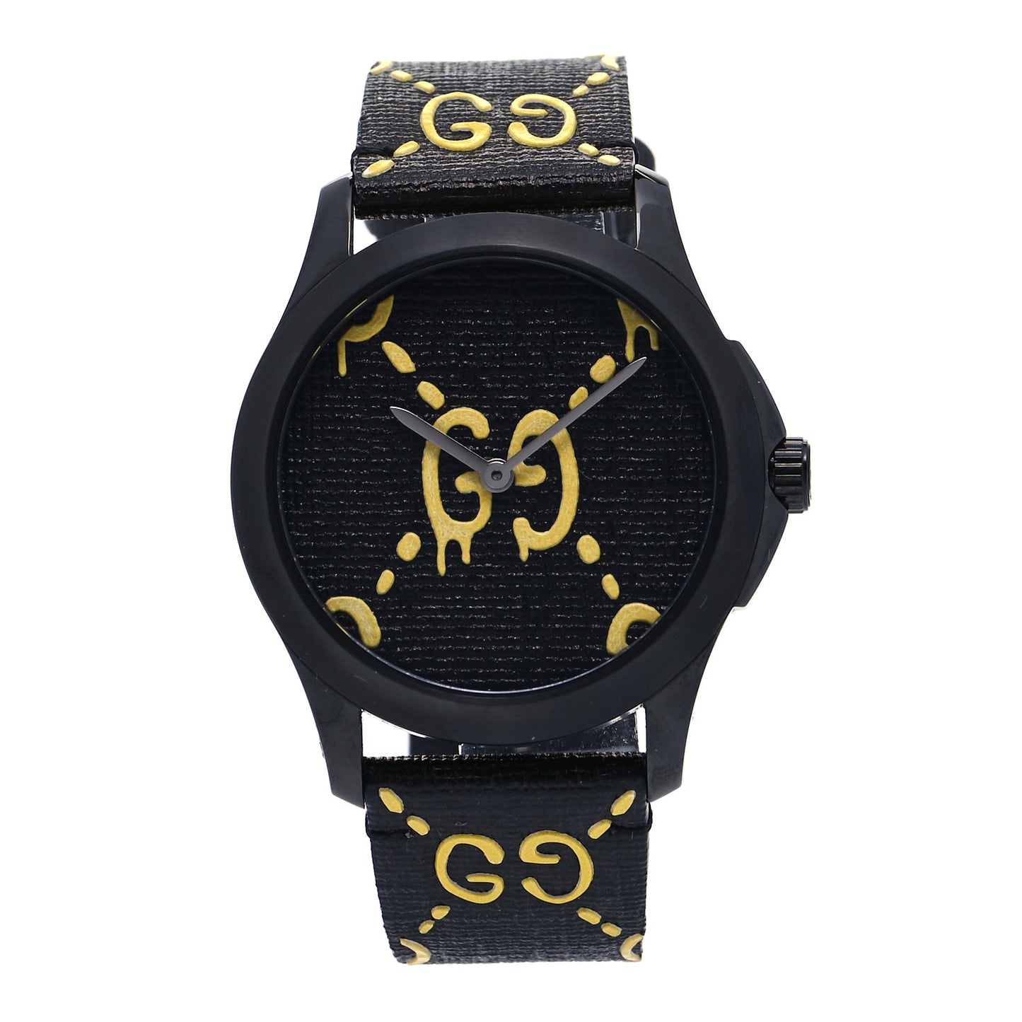 PVD Stainless Steel Canvas 38mm G-Timeless GucciGhost Quartz Watch Black