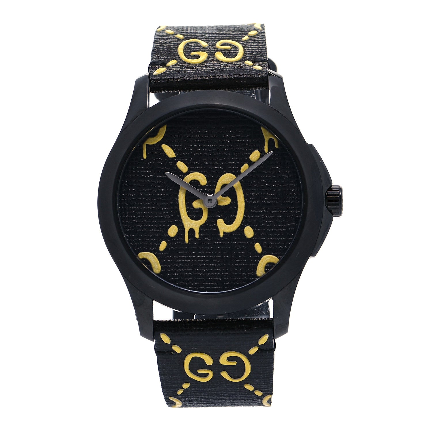 Gucci PVD Stainless Steel Canvas 38mm G-Timeless GucciGhost Quartz Watch Black 1 of 7