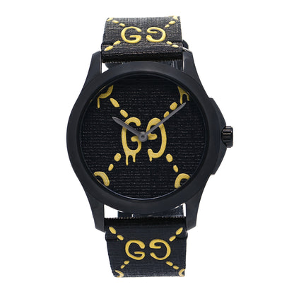 Gucci PVD Stainless Steel Canvas 38mm G-Timeless GucciGhost Quartz Watch Black 1 of 7
