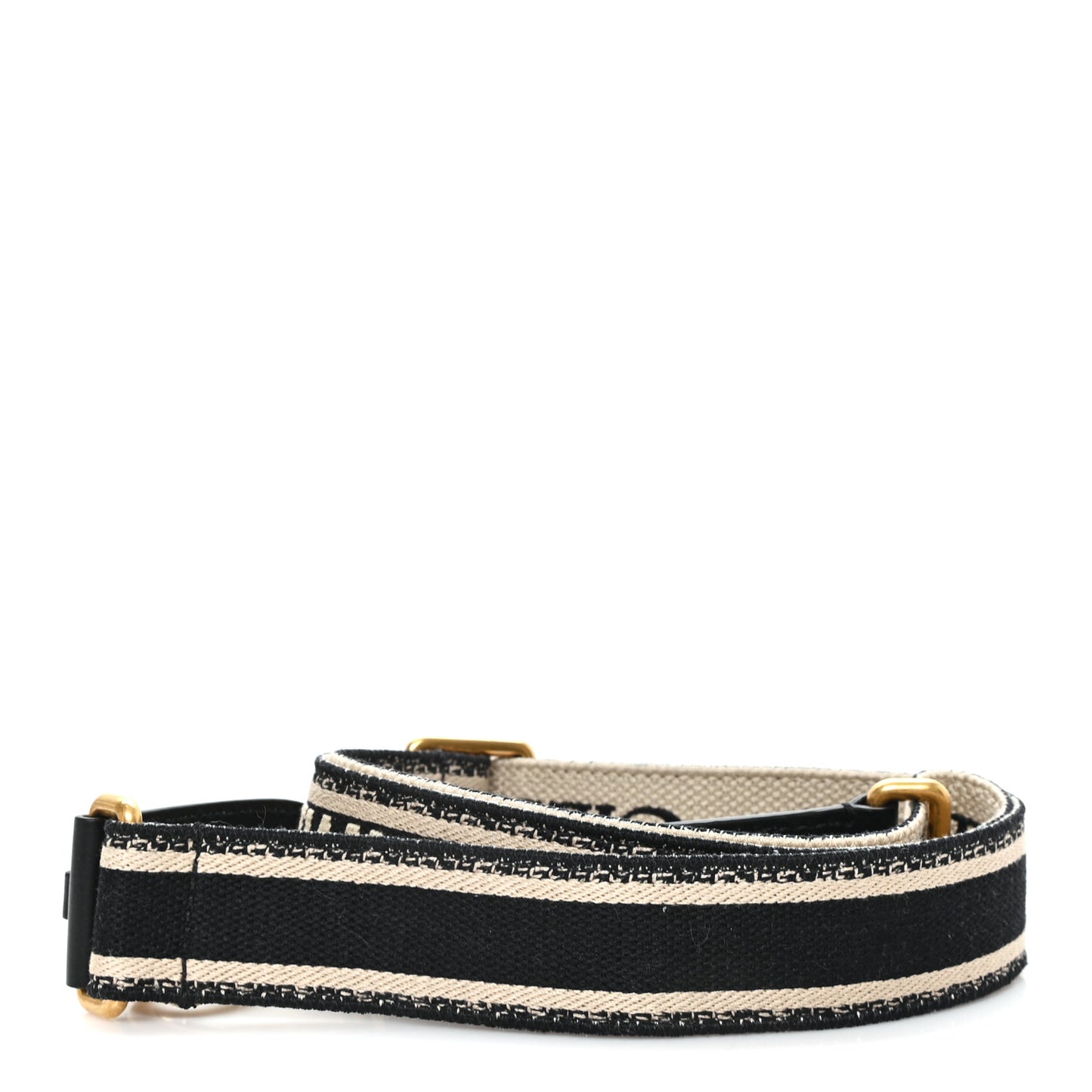 Canvas Embroidered Shoulder Strap Black