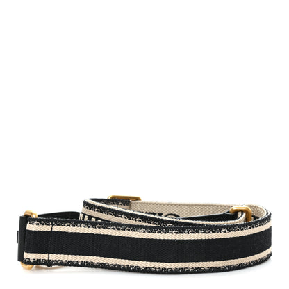 Christian Dior Canvas Embroidered Shoulder Strap Black 2 of 3