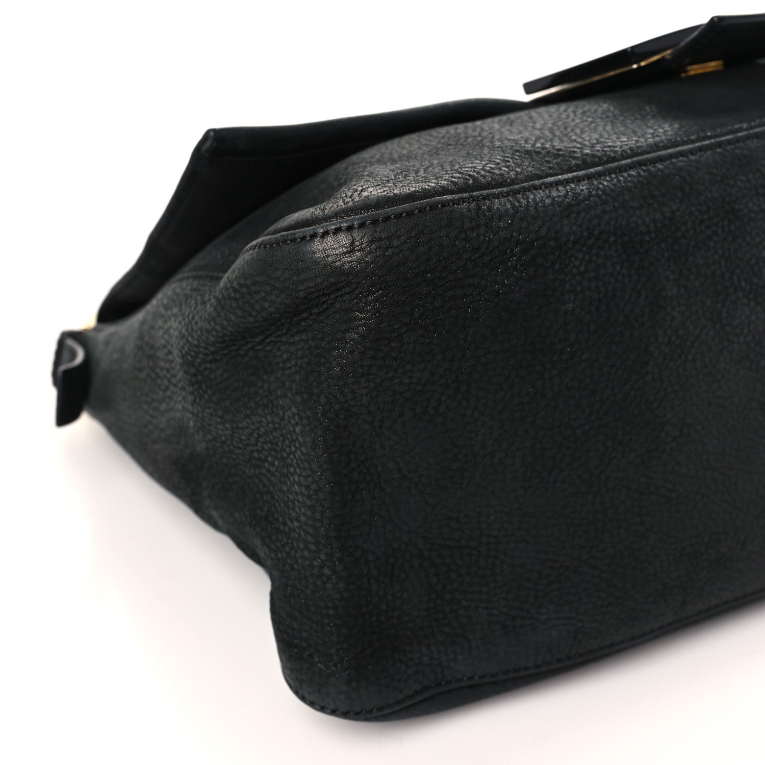 Fendi Vitello Savana Big Mama Baguette Black Tartaruga Natural 8 of 9