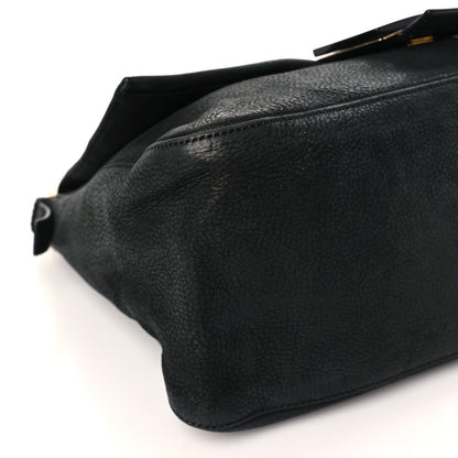 Fendi Vitello Savana Big Mama Baguette Black Tartaruga Natural 8 of 9