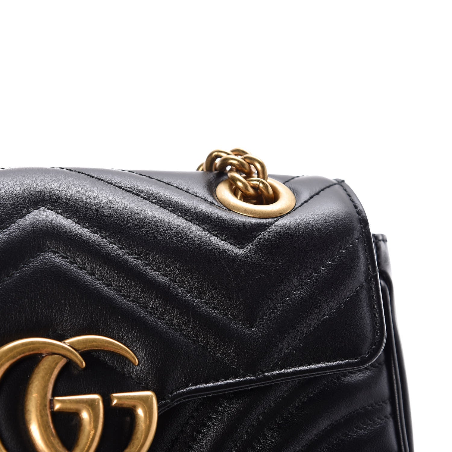 Gucci Calfskin Matelasse Mini GG Marmont Shoulder Bag Black 12 of 12