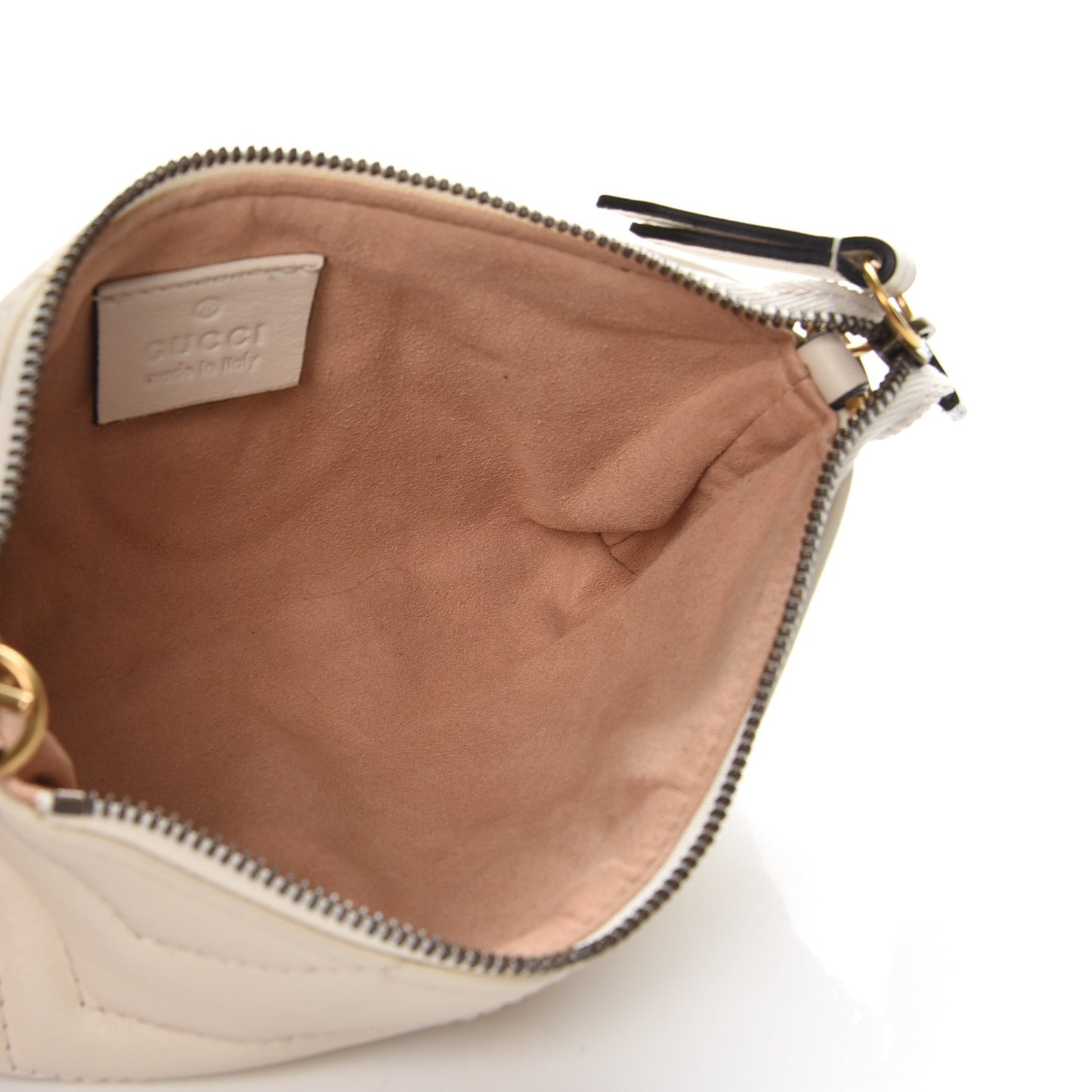 Calfskin Matelasse Mini GG Marmont Chain Bag White