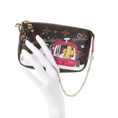 Louis Vuitton Monogram 2019 Christmas Animation Mini Courchevel Pochette Accessories Fuchsia 2 of 8