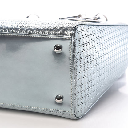 Christian Dior Metallic Patent Micro-Cannage Medium Lady Dior Light Blue 10 of 10