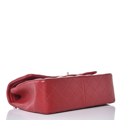 Chanel Pearly Caviar Quilted Jumbo Double Flap Dark Pink 5 of 10